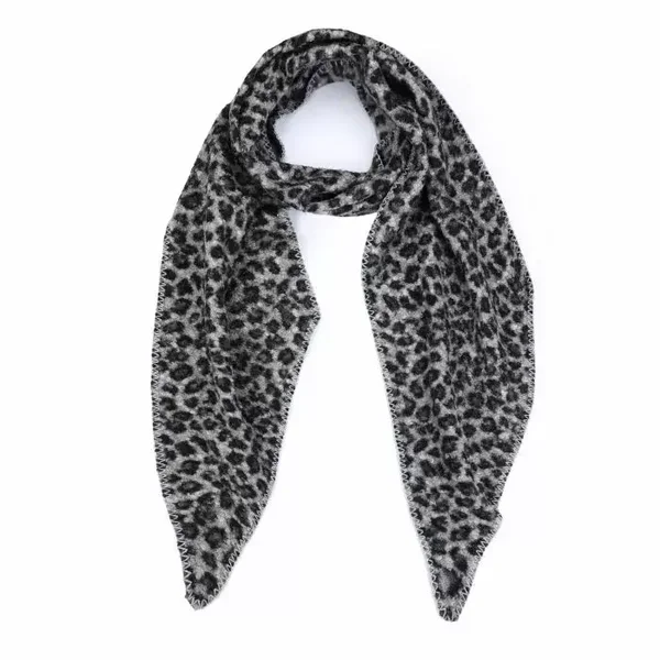 Grijze dames "all-season" sjaal - Leopard Bouclé