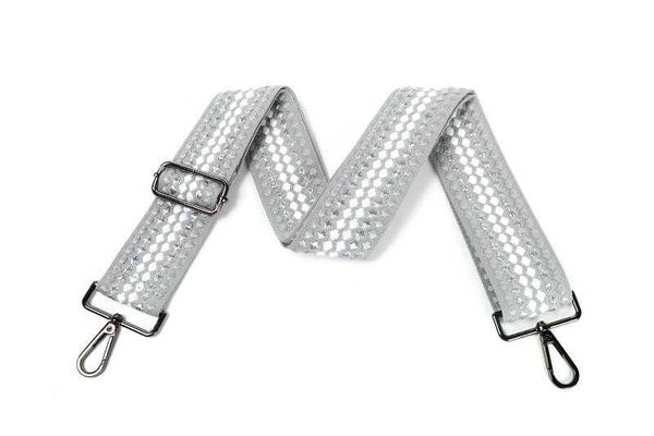 Schouderband / bagstrap dot - zilvergrijs