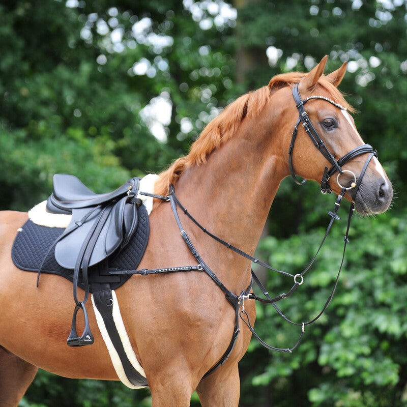 Sangle longue en cuir COMFORT avec fausse fourrure