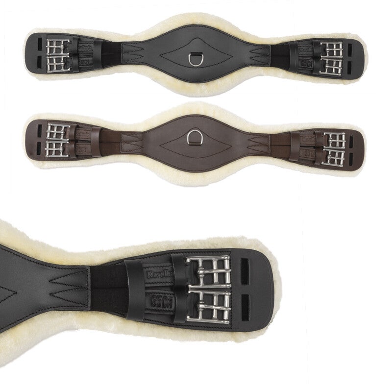 Sangle courte en cuir COMFORT avec fausse fourrure et élastiques