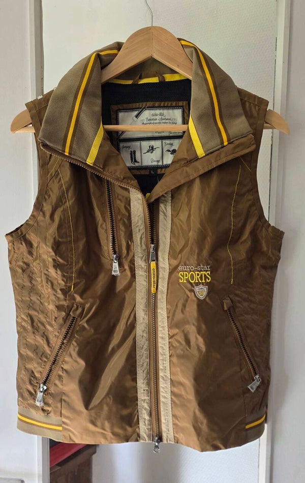 Veste Euro-Star Marron satiné/Jaune Taille L sans manche