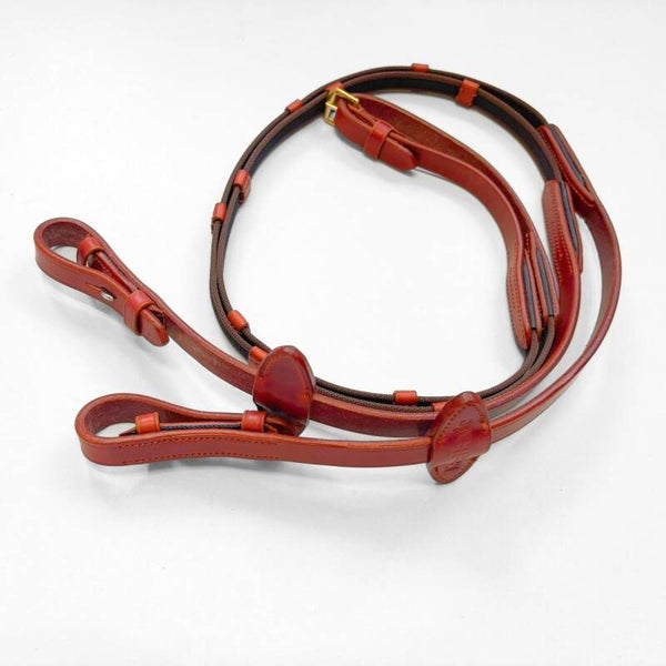 Rênes caoutchoutées avec crochets de bride - 16 mm - 5 stops