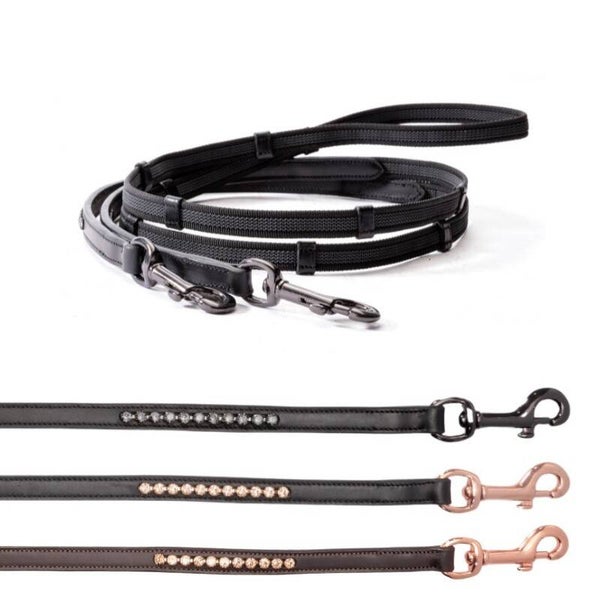 Rênes caoutchoutées - 16 mm - Mousqueton islandais