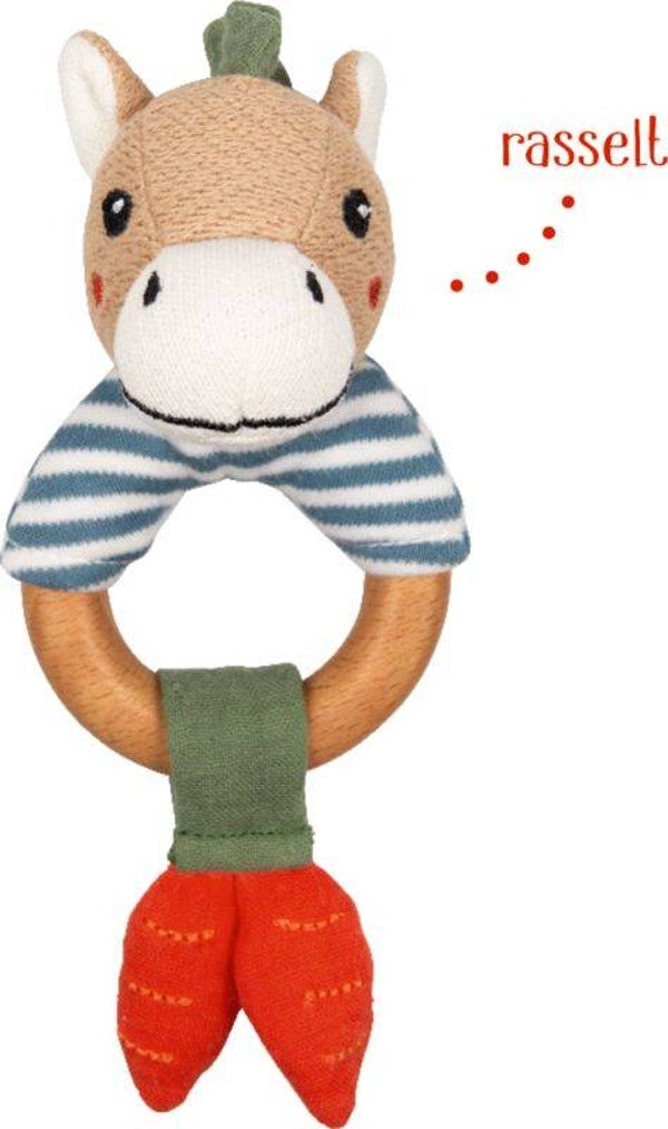 Hochet en bois poney