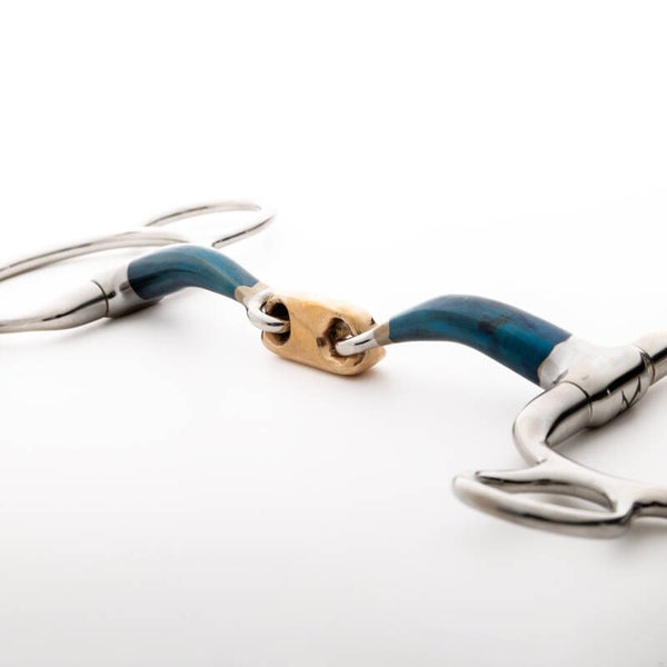 Mors de dressage double brisures à 3 anneaux ERGONOMIC force 14mm