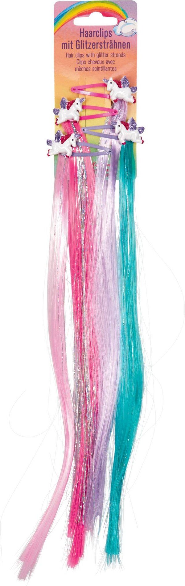 Clips mèches scintillantes Licorne