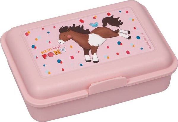 Boîte à goûter rose Poney