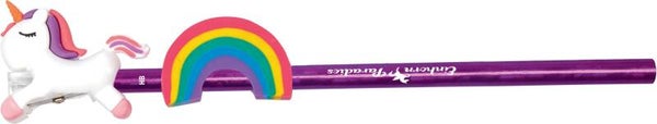 Crayon avec taille-crayon et gomme  Licorne