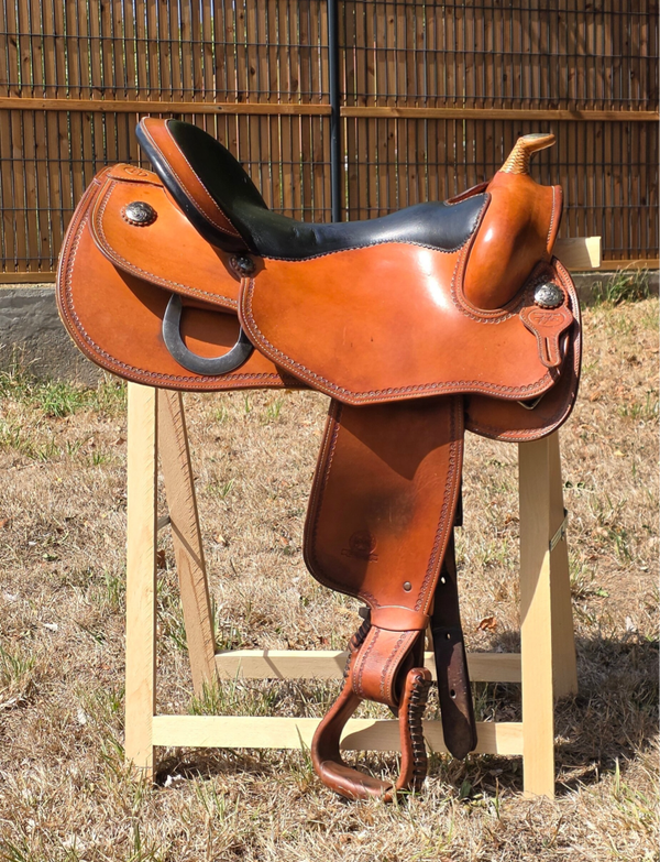 Selle Western 18" Gianni Ghiazza – Cuir Italien – Arçon XFQH / Draft