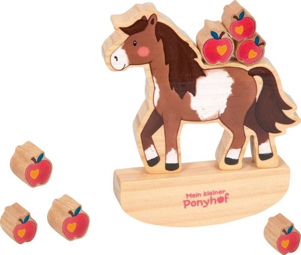 Jeu bois Poney emplie les pommes