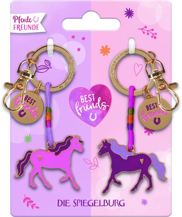 Porte-clefs 2 chevaux émaillés BFF