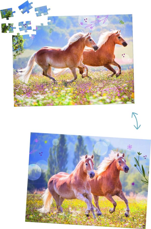 Puzzle lenticulaire chevaux