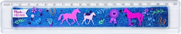 Règle à paillettes chevaux 20cm