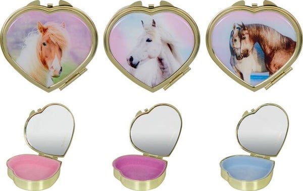 Boites cœur metal Chevaux 7*6 cm