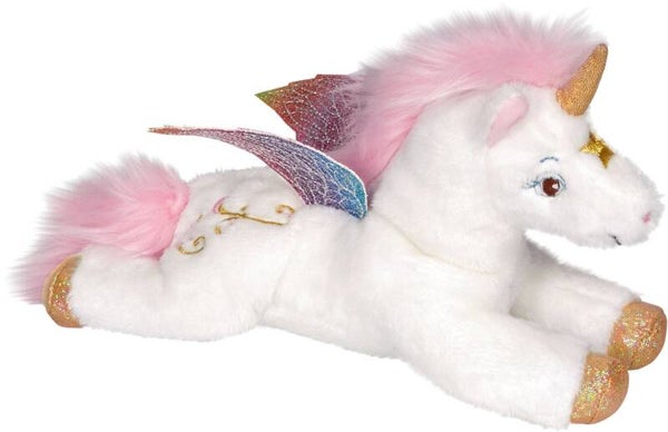 Licorne blanche couchée 22cm