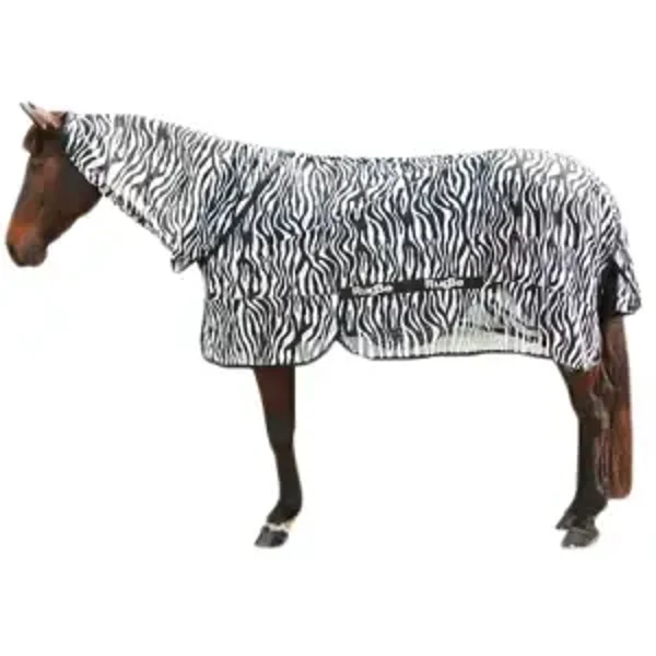 Couverture anti-mouches et anti-eczéma Zebra avec section pour le cou