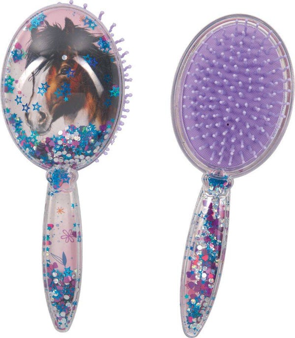 Brosse à cheveux à paillettes Chevaux