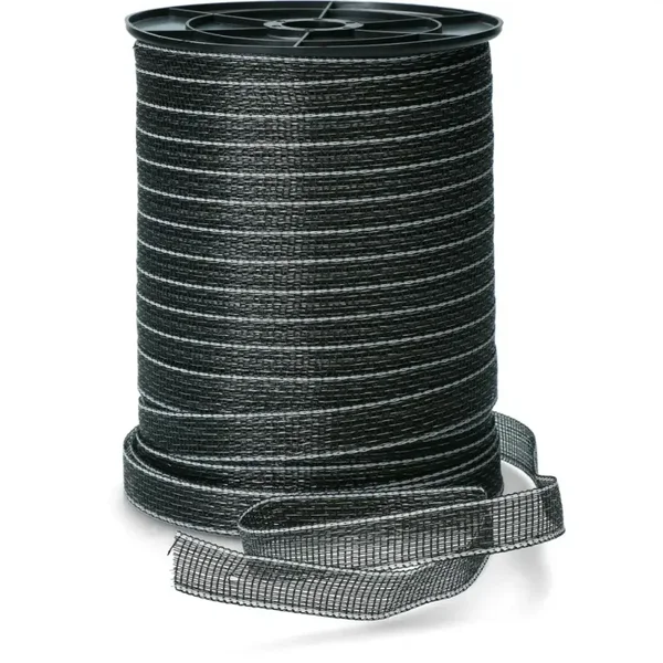 Ruban de clôture ZoneGuard 20 mm : basique noir, 200 m