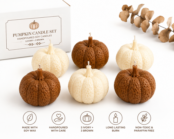 Pumpkin Shaped Candles Gift Set – Fall Candles, Autumn Home Décor