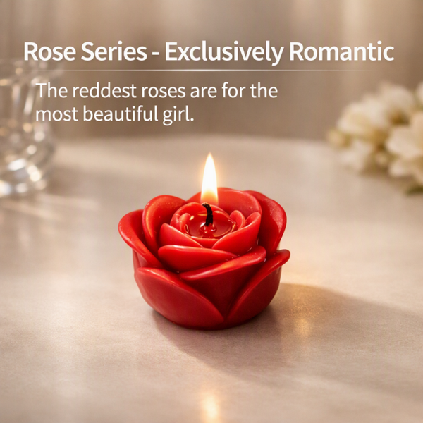 9‑Piece Handmade Rose Tealight Candle Set