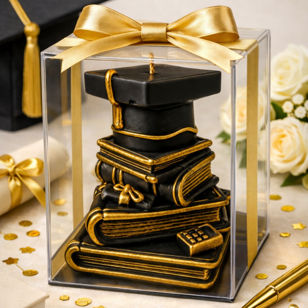 Graduation Book Stack Candle