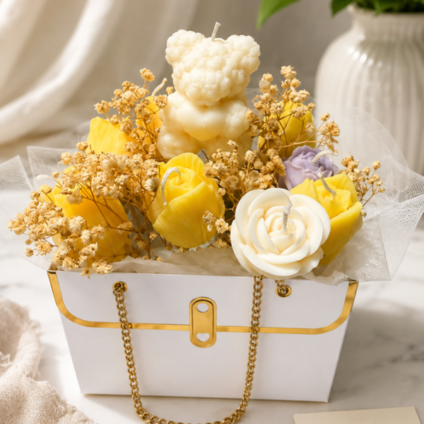 Candle Gift Box – Floral Arrangement