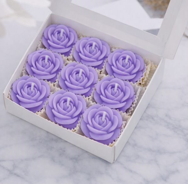 Candle Gift Box 9 Tealight Roses