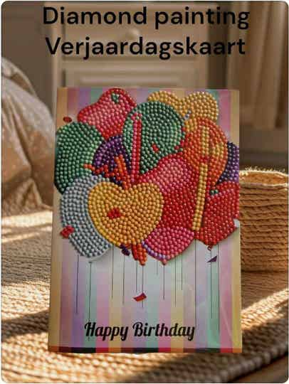 diamond painting verjaardagskaart