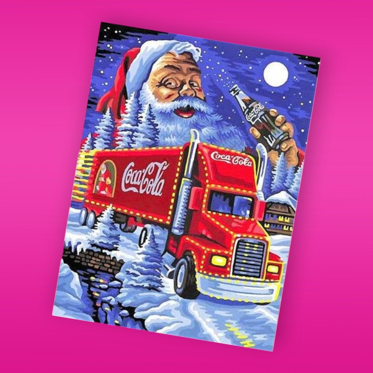 27. Iconische Coca-Cola Kersttruck Diamond Painting - 50x40 cm- vierkante stenen