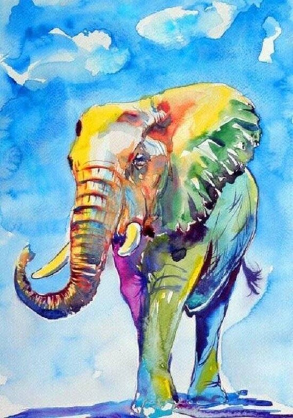 olifant 50x40 cm ronde stenen
