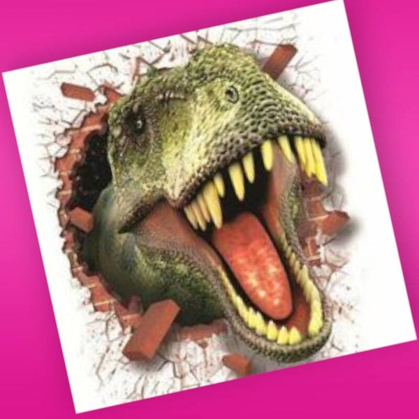 60. Cartoon Dino Diamond Painting: 50x40 cm met Vierkante Stenen!