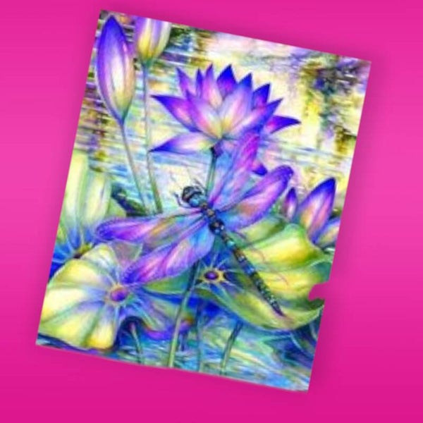 97. bloem met libelle 50x40 cm vierkante stenen