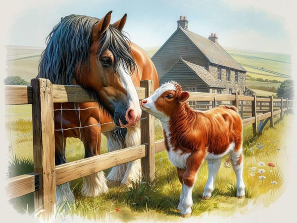 paard met veulen d22