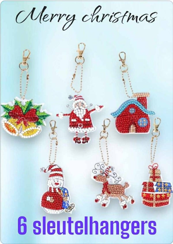 diamond painting sleutelhangers kerst