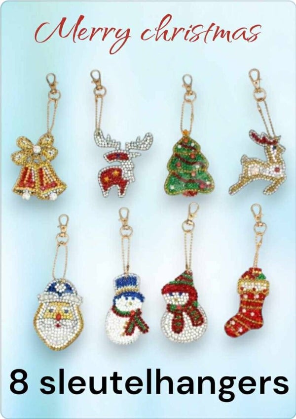 diamond painting sleutelhangers  kerst