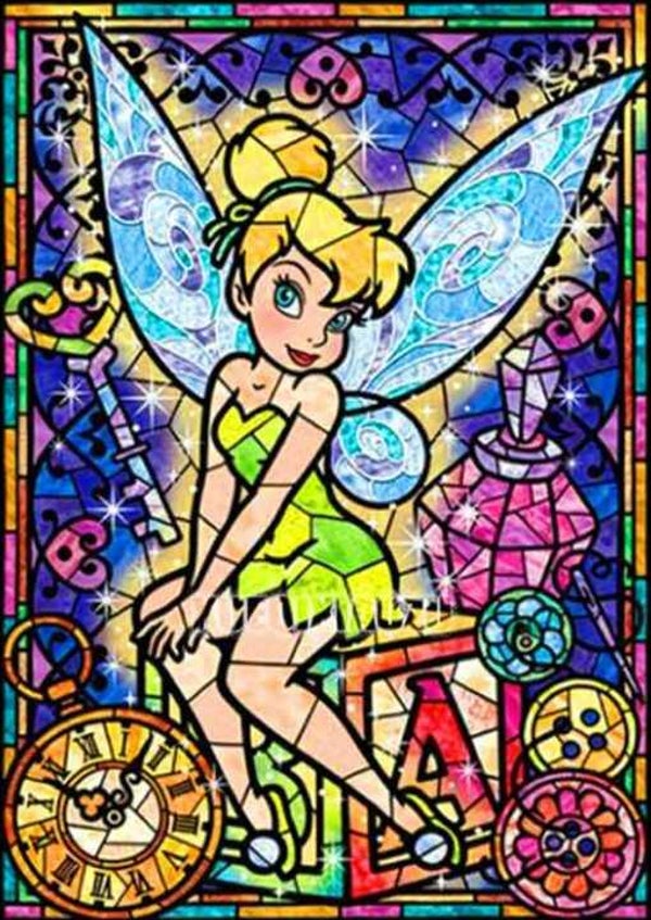 Tinkerbel daimond painting ronde stenen 40X30