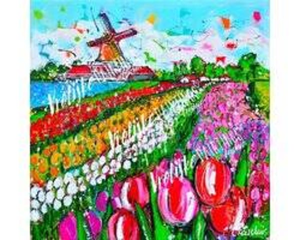 Tulpenveld 50 X 50 Vierkante stenen