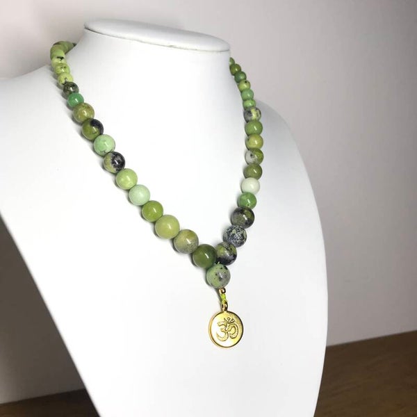 Collier en perles de Chrysoprase Citron