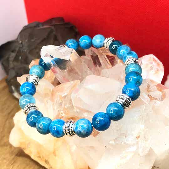 Bracelet Apatite bleue 8mm