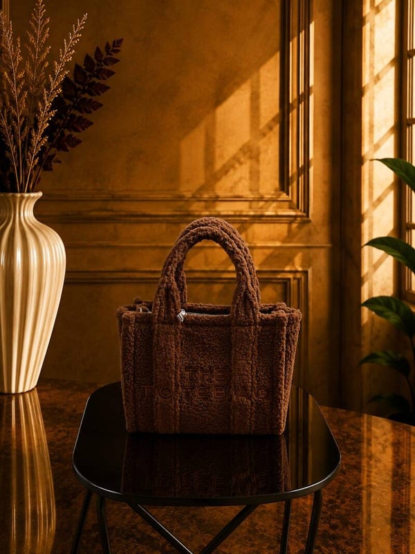Tote bag mini fluffy bruin