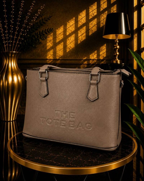 Tote bag met dubbele rits taupe