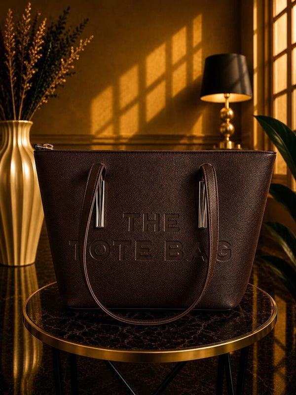 Tote bag groot donker bruin
