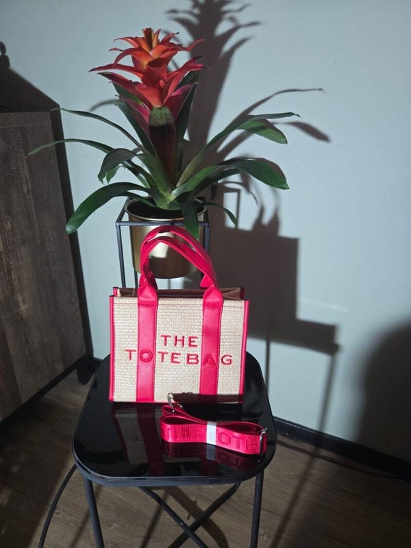 Tote bag middel Ibiza stijl rood