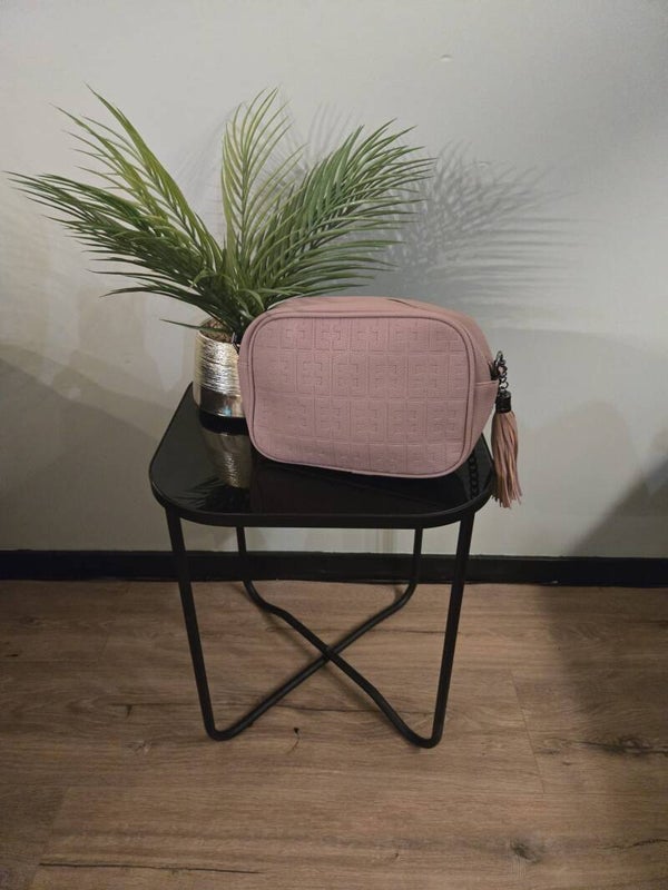 Schoudertas met patroon roze 019