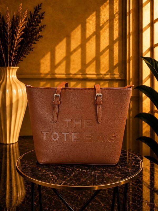 Tote bag groot met gesp bruin