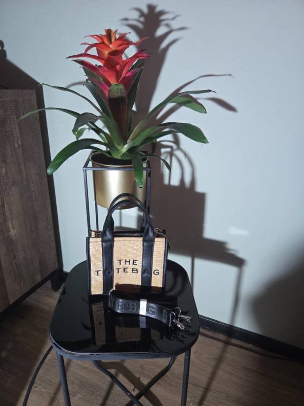 Tote bag mini Ibiza stijl zwart