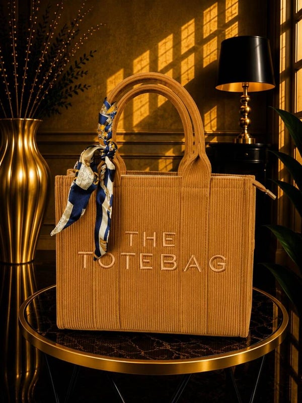 Tote bag mini ribstof oker geel