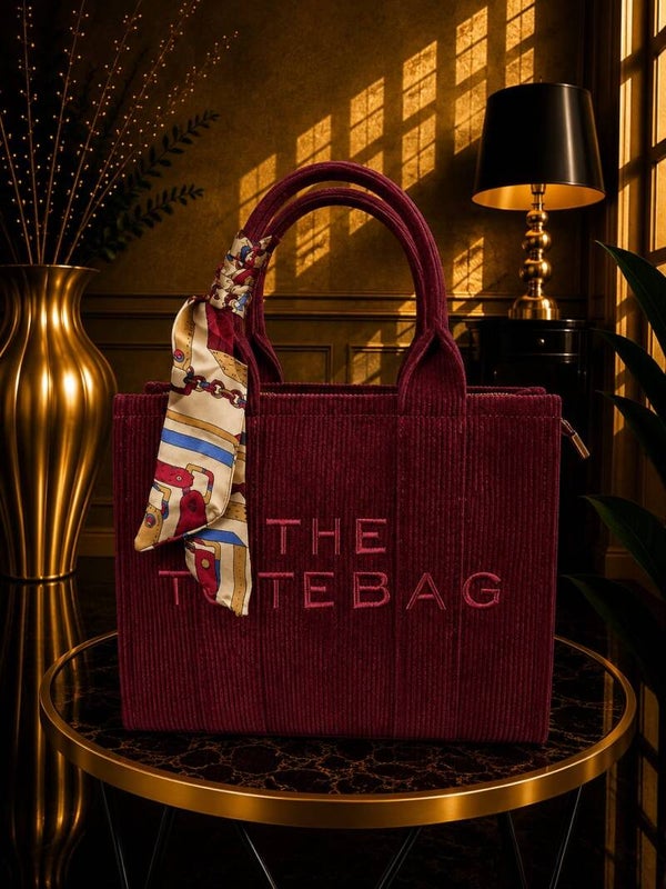 Tote bag mini ribstof rood