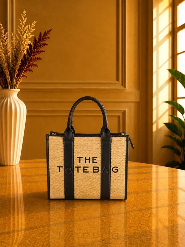 Tote bag middel Ibiza stijl zwart