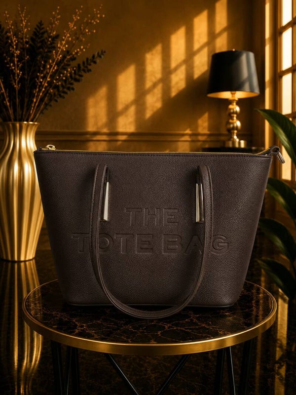 Tote bag middel donker bruin